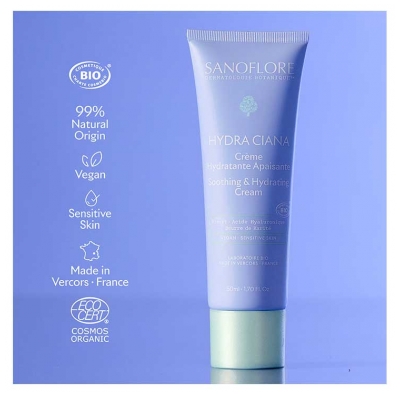 Sanoflore Hydra Ciana Crème Hydratante Apaisante Bio 50 ml