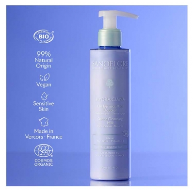 Sanoflore Hydra Ciana Lait Démaquillant Douceur Bio 200 ml
