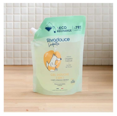 Rivadouce Kind 3in1 Duschgel Chapeau L'Abricot Eco-Recharge 750 ml