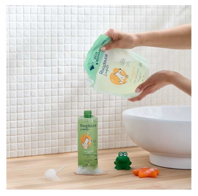 Rivadouce Les Loupiots Gel Douche 3en1 Chapeau l'Abricot Éco-Recharge 750 ml