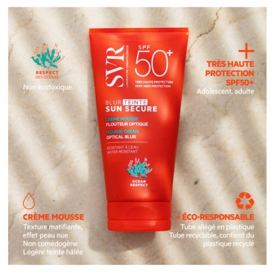 SVR Sun Secure Blur Crème Mousse Flouteur Optique SPF50+ Teinté 50 ml