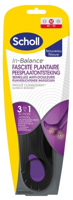 Scholl Palmilhas In-Balance Anti-Dor Fascite Plantar 1 Par - Tamanho: M