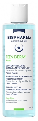 Isispharma Teen Derm Aqua Mizellenlösung Reinigende Make-up-Entfernung 250 ml