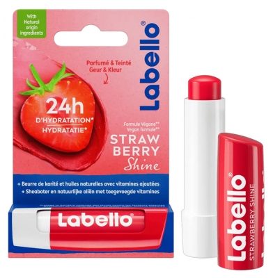 Labello Bálsamo Labial Hidratante Shine 4,8 g - Gosto: Morango