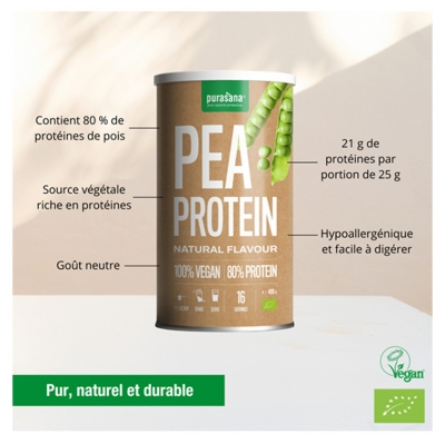 Purasana Protéine de Pois Bio 400 g
