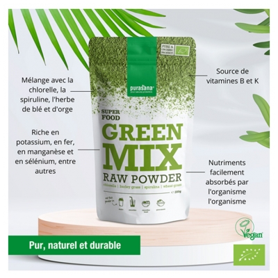 Purasana Poudre Green Mix Bio 200 g