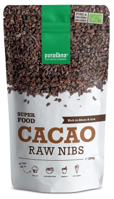 Pedaços de Cacau Cru Biológicos Super Alimentos Purasana 200 g