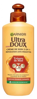 Garnier Ultra Dolce 2-i-1 Reparationskräm med Honungsskatt Anti-Frizz 200 ml