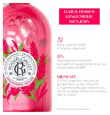 Roger & Gallet Gingembre Rouge Gel Douche Bienfaisant 500 ml