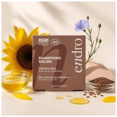 Endro Shampoing Solide Cheveux Secs Bio 80 ml