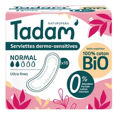 Tadam' Absorventes Dermo-Sensíveis Ultra Finos Normal 16 Absorventes
