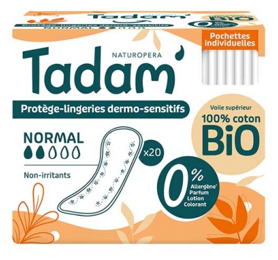 Tadam' Dermo-Sensitive Normale Trusseindlæg Individuelle Lommer 20 Beskyttelser