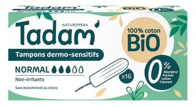 Tadam' Dermo-Sensitieve Biologische Tampons Normaal 16 stuks