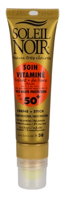 Soleil Noir Volwassenen en Kinderen Soin Vitaminé Crème SPF50 20 ml + Stick SPF30 2 g