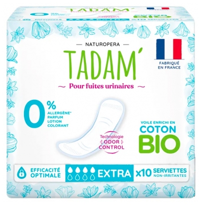 Tadam' Serviettes pour Fuites Urinaires Extra 10 Serviettes