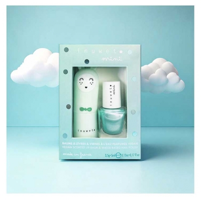 Set Inuwet Balsam de buze 3,5 g + Lac de unghii parfumat pe bază de apă Măr 5 ml