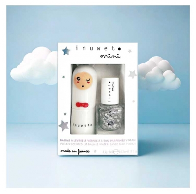 Inuwet Cofanetto Balsamo Labbra 3,5 g + Smalto Profumato all'Acqua allo Zucchero Filato 5ml