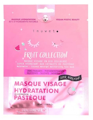 Máscara Facial de Hidratação Melancia Inuwet Fruit Collection 30 ml