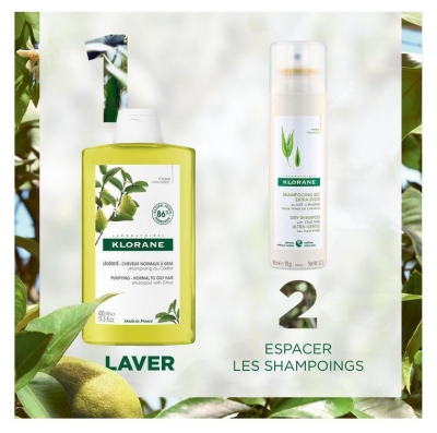 Klorane Légèreté - Cheveux Normaux à Gras Shampoing au Cédrat 200 ml