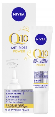 Nivea Q10 Pretnovecošanās Power Acu Kontūru Kopšana Ekstra Nostiprinoša 3 Darbības 15 ml