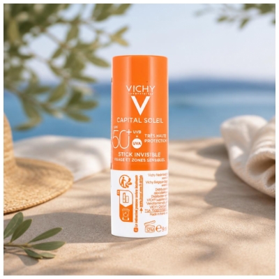 Vichy Capital Idéal Soleil Stick Très Haute Protection Zones Sensibles SPF50+ 9 g