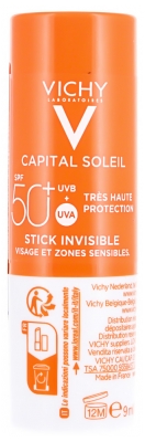 Vichy Capital Idéal Soleil Stick Très Haute Protection Zones Sensibles SPF50+ 9 g