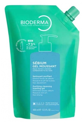 Bioderma Sébium Purifying Foaming Cleansing Gel Eco-Refill 400 ml