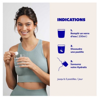 Hydratis Solution d'Hydratation 20 Comprimés Effervescentes - Arôme : Kiwi