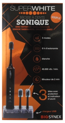 Superwhite Sonický Měkký Zubní Kartáček - Barva: ?erná