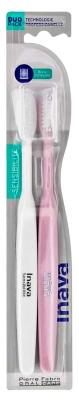 Inava Tandenborstel Gevoeligheid Conische Borstelharen Duo Pack - Kleur: Wit en roze