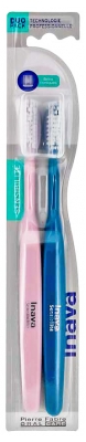 Inava Tandenborstel Gevoeligheid Conische Borstelharen Duo Pack - Kleur: Roze en blauw