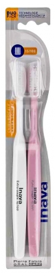 Inava Kirurška zobna ščetka 15/100 Duo Pack - Barva: Bela in rožnata