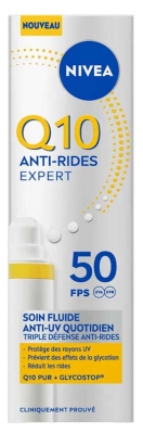Nivea Q10 Strokovna nega proti gubam Fluidna nega z dnevnim Anti-UV SPF50 40 ml
