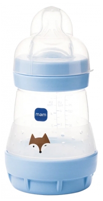 MAM Butelka do Karmienia Easy Start 160 ml 0 Miesięcy i + Flow 1 - Kolor: Fox Blue
