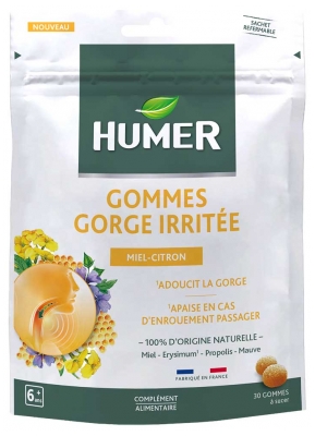 Humer Irritated Throat Honey Lemon Gummies 30 Gummies