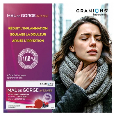 Granions Mal de Gorge Intense 16 Pastilles