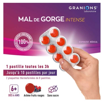 Granions Mal de Gorge Intense 16 Pastilles