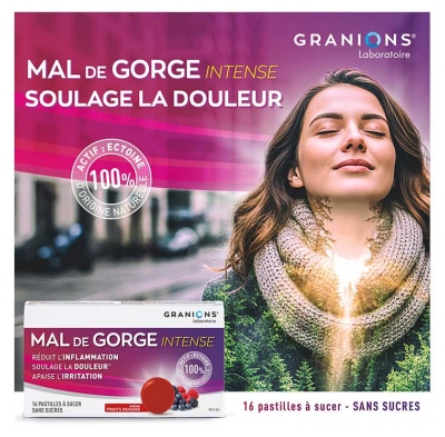 Granions Mal de Gorge Intense 16 Pastilles