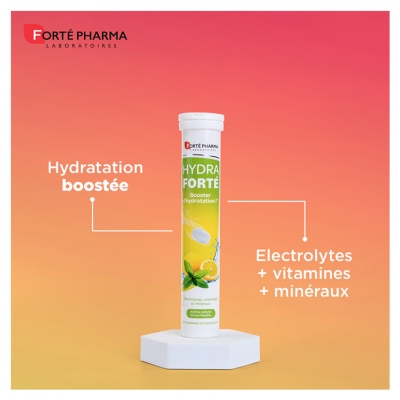 Forté Pharma Hydra Forté Booster d'Hydratation 24 Comprimés Effervescents - Goût : Citron Menthe