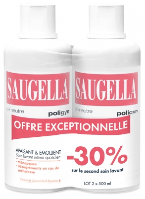 Saugella Poligyn Intimwaschpflege Pack von 2 x 500 ml