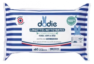 Dodie Komposterbare Renseservietter 60 Store Servietter