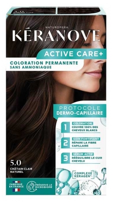 Kéranove Active Care+ Coloration Permanente 152 ml - Coloration : 5.0 Châtain Clair Naturel