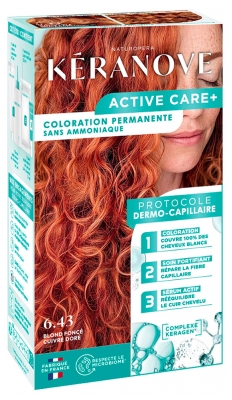 Kéranove Active Care+ Coloration Permanente 152 ml - Coloration : 6.43 Blond Foncé Cuivre Doré