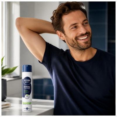 Nivea Hombres Derma Control Sensitive Desodorante Antitranspirante 72H Spray 200 ml