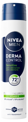 Nivea Hombres Derma Control Sensitive Desodorante Antitranspirante 72H Spray 200 ml