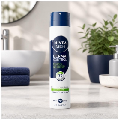 Nivea Men Derma Control Sensitive Déodorant Anti-Transpirant 72H Spray 200 ml