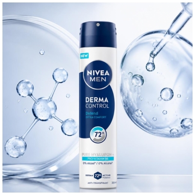 Nivea Men Derma Control Defend Déodorant Anti-Transpirant 72H Spray 200 ml