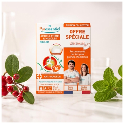 Puressentiel Joints & Muscles Roller z 14 Olejkami Eterycznymi Zestaw 2 x 75 ml
