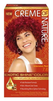 Kit de Coloração Permanente Creme of Nature n°7.6 Vermelho Intenso