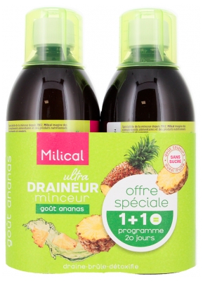 Milical Ultra Draineur Minceur Set of 2 x 500 ml - Taste: Pineapple